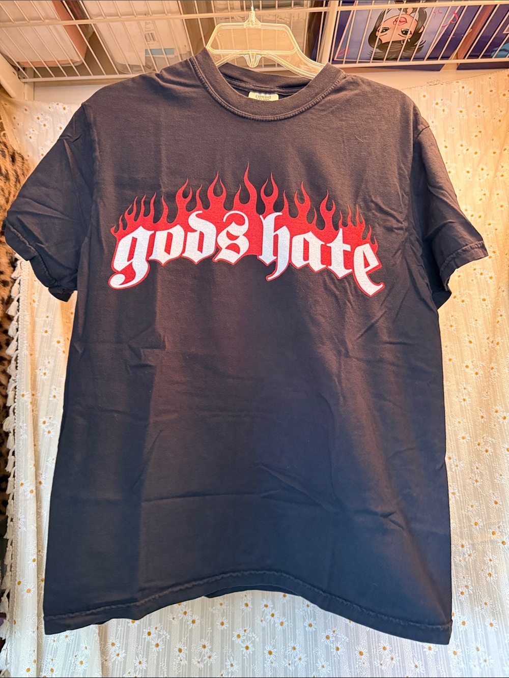 Comfort Colors Black Tee with Red Flame Graphic